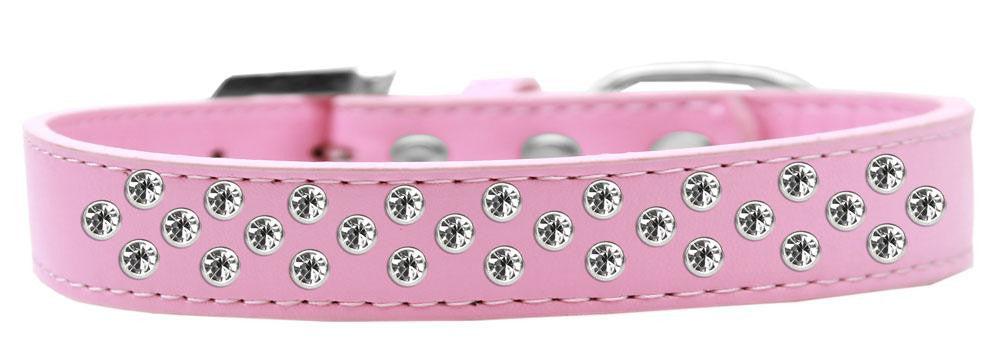 Sprinkles Dog Collar Clear Crystals Size 14 Light Pink