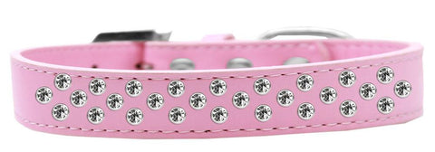 Sprinkles Dog Collar Clear Crystals Size 16 Light Pink