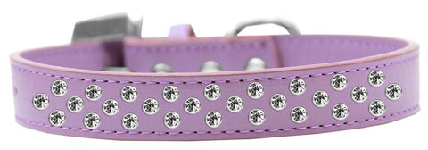 Sprinkles Dog Collar Clear Crystals Size 12 Lavender