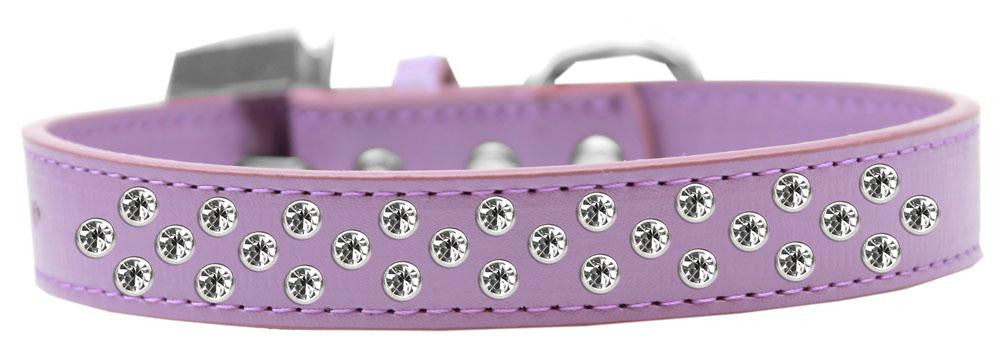 Sprinkles Dog Collar Clear Crystals Size 16 Lavender