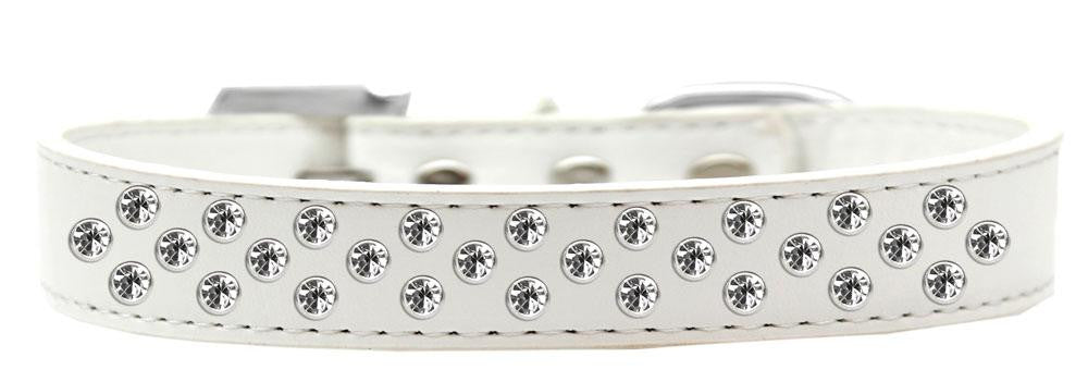 Sprinkles Dog Collar Clear Crystals Size 12 White