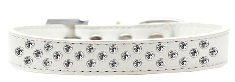 Sprinkles Dog Collar Clear Crystals Size 20 White