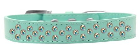 Sprinkles Dog Collar AB Crystals Size 12 Aqua