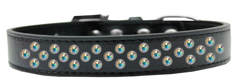 Sprinkles Dog Collar AB Crystals Size 14 Black