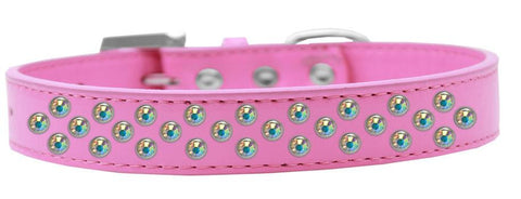 Sprinkles Dog Collar AB Crystals Size 12 Bright Pink