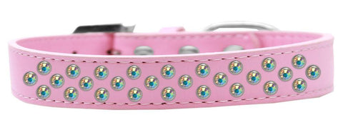 Sprinkles Dog Collar AB Crystals Size 16 Light Pink