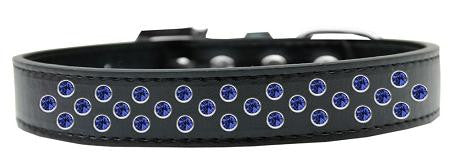 Sprinkles Dog Collar Blue Crystals Size 14 Black