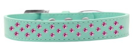 Sprinkles Dog Collar Bright Pink Crystals Size 20 Aqua