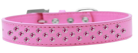 Sprinkles Dog Collar Bright Pink Crystals Size 18 Bright Pink