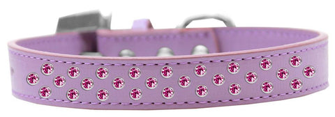 Sprinkles Dog Collar Bright Pink Crystals Size 18 Lavender