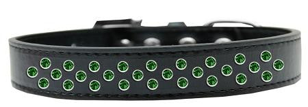 Sprinkles Dog Collar Emerald Green Crystals Size 12 Black