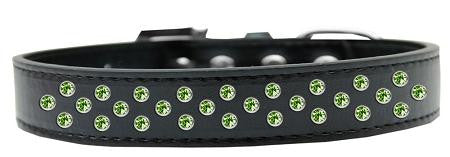 Sprinkles Dog Collar Lime Green Crystals Size 18 Black