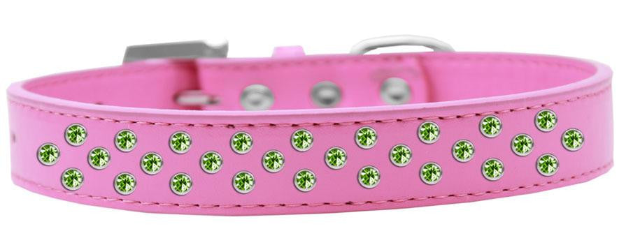 Sprinkles Dog Collar Lime Green Crystals Size 12 Bright Pink