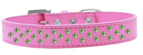 Sprinkles Dog Collar Lime Green Crystals Size 14 Bright Pink