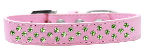 Sprinkles Dog Collar Lime Green Crystals Size 14 Light Pink