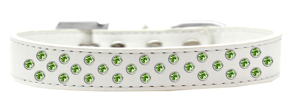 Sprinkles Dog Collar Lime Green Crystals Size 12 White