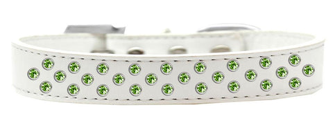 Sprinkles Dog Collar Lime Green Crystals Size 12 White