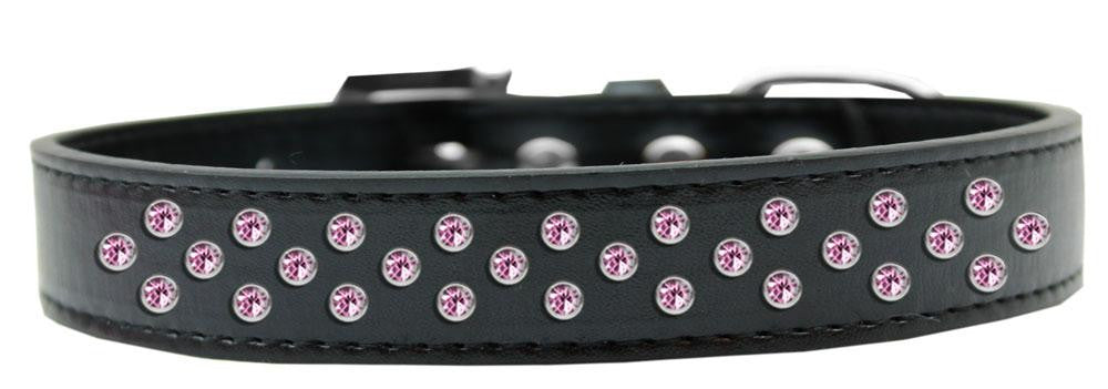 Sprinkles Dog Collar Light Pink Crystals Size 12 Black