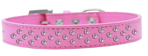 Sprinkles Dog Collar Light Pink Crystals Size 12 Bright Pink