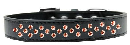 Sprinkles Dog Collar Orange Crystals Size 12 Black