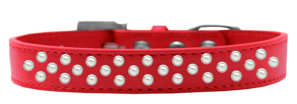 Sprinkles Dog Collar Pearls Size 12 Red