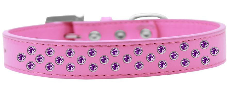 Sprinkles Dog Collar Purple Crystals Size 14 Bright Pink