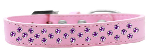 Sprinkles Dog Collar Purple Crystals Size 18 Light Pink