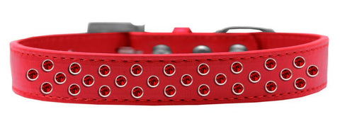 Sprinkles Dog Collar Red Crystals Size 16 Red