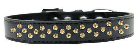 Sprinkles Dog Collar Yellow Crystals Size 12 Black