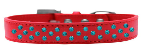 Sprinkles Dog Collar Southwest Turquoise Pearls Size 14 Red