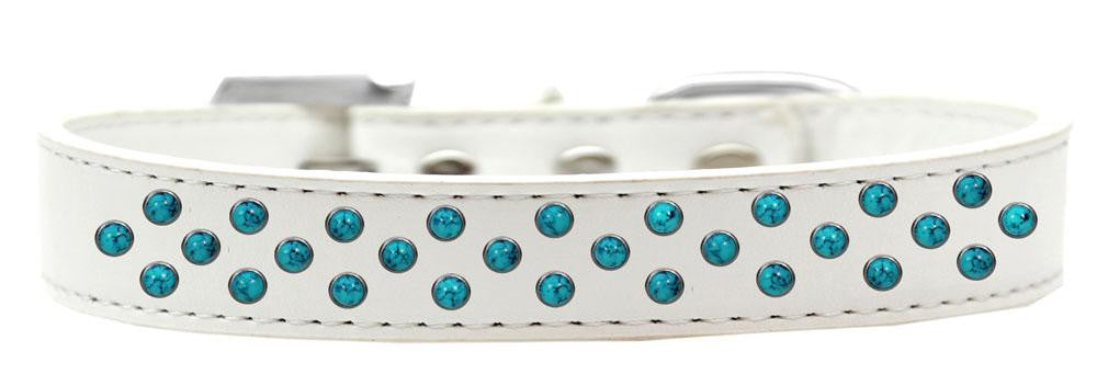 Sprinkles Dog Collar Southwest Turquoise Pearls Size 12 White