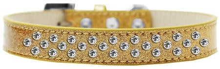 Sprinkles Ice Cream Dog Collar Clear Crystals Size 18 Gold