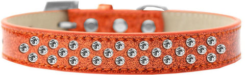 Sprinkles Ice Cream Dog Collar Clear Crystals Size 14 Orange