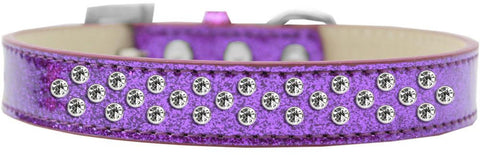 Sprinkles Ice Cream Dog Collar Clear Crystals Size 12 Purple