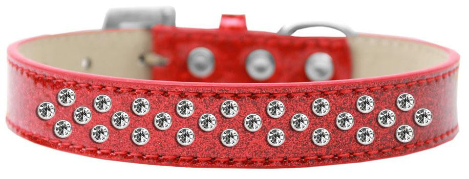 Sprinkles Ice Cream Dog Collar Clear Crystals Size 12 Red