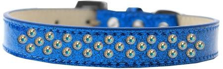 Sprinkles Ice Cream Dog Collar AB Crystals Size 12 Blue