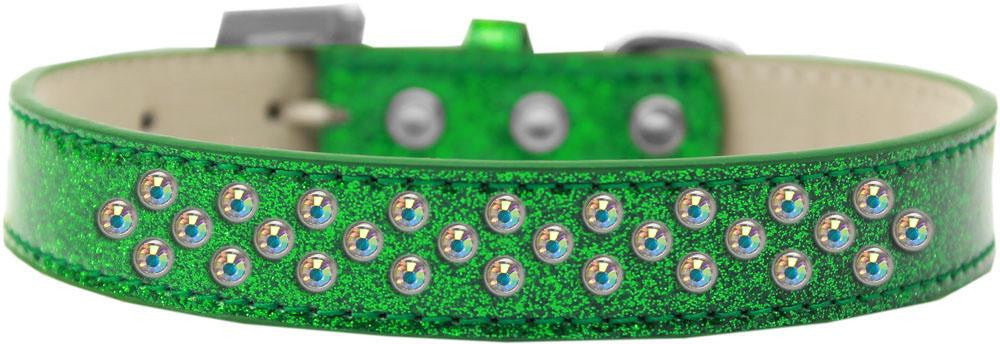 Sprinkles Ice Cream Dog Collar AB Crystals Size 14 Emerald Green