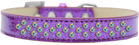 Sprinkles Ice Cream Dog Collar AB Crystals Size 14 Purple