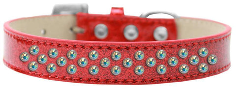 Sprinkles Ice Cream Dog Collar AB Crystals Size 12 Red