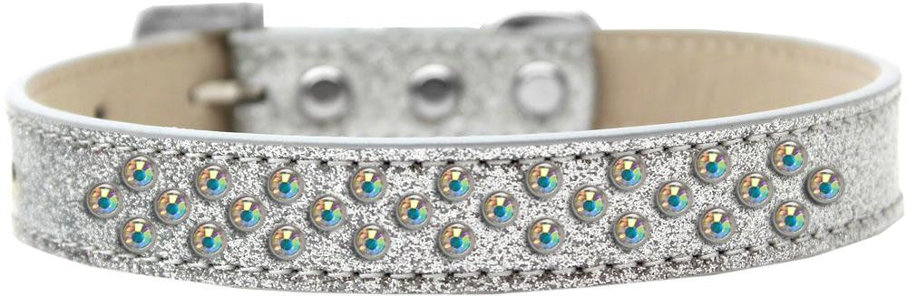 Sprinkles Ice Cream Dog Collar AB Crystals Size 16 Silver