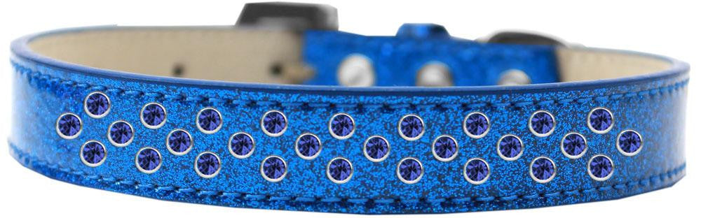 Sprinkles Ice Cream Dog Collar Blue Crystals Size 12 Blue