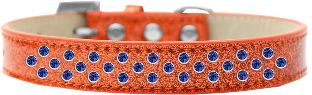 Sprinkles Ice Cream Dog Collar Blue Crystals Size 18 Orange