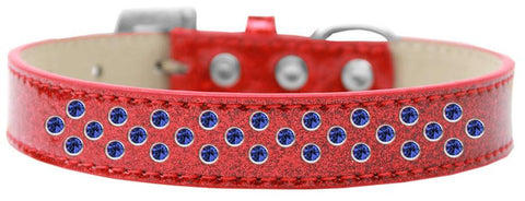 Sprinkles Ice Cream Dog Collar Blue Crystals Size 18 Red