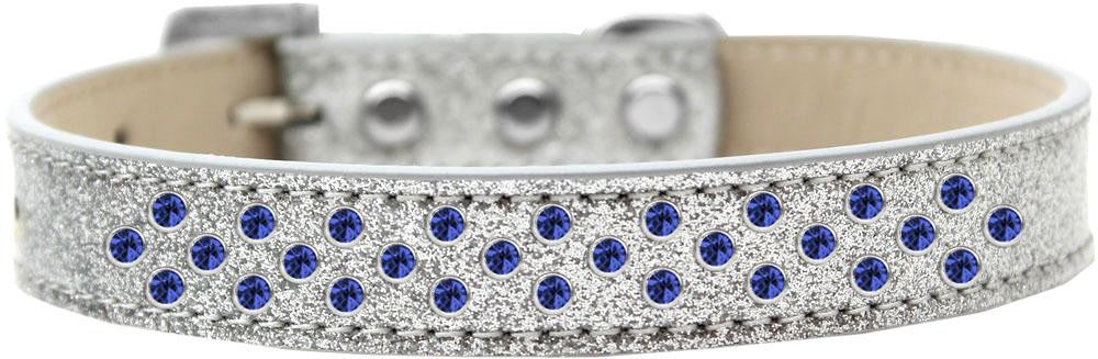 Sprinkles Ice Cream Dog Collar Blue Crystals Size 12 Silver