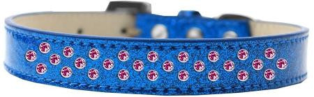 Sprinkles Ice Cream Dog Collar Bright Pink Crystals Size 12 Blue