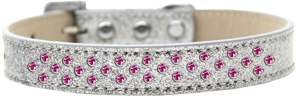 Sprinkles Ice Cream Dog Collar Bright Pink Crystals Size 20 Silver