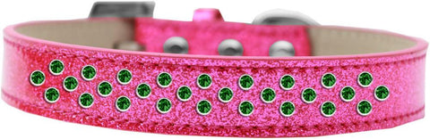 Sprinkles Ice Cream Dog Collar Emerald Green Crystals Size 20 Pink