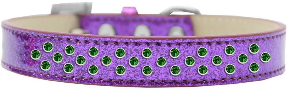 Sprinkles Ice Cream Dog Collar Emerald Green Crystals Size 12 Purple