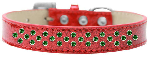 Sprinkles Ice Cream Dog Collar Emerald Green Crystals Size 12 Red