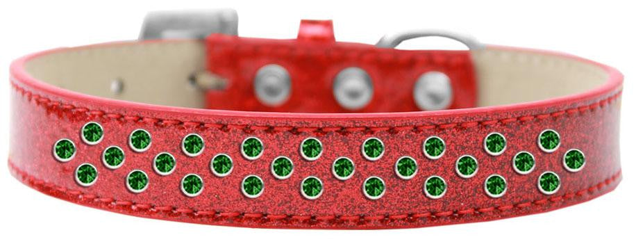 Sprinkles Ice Cream Dog Collar Emerald Green Crystals Size 14 Red